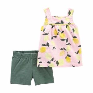 Carter's Toddler Girl Lemon Print Tank & Shorts Set - Size 5T